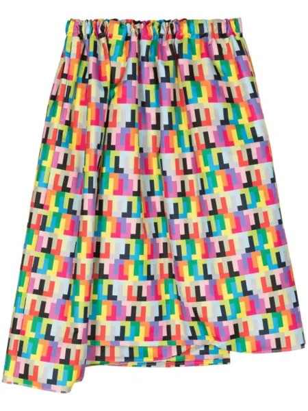 Юбка асимметричного кроя с геометричным принтом Comme Des Garçons, розовый