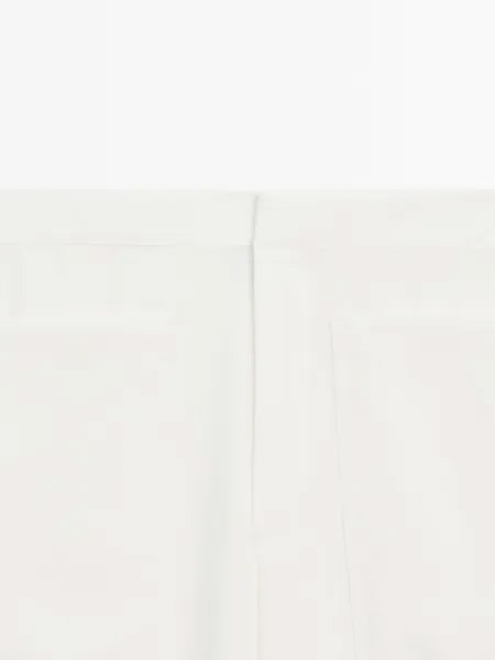 Брюки свободного кроя струящегося кроя с карманами. Massimo Dutti, cream