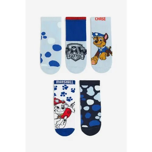 Носки H&M 5 пар, размер 28/30, , голубой/белый/синий