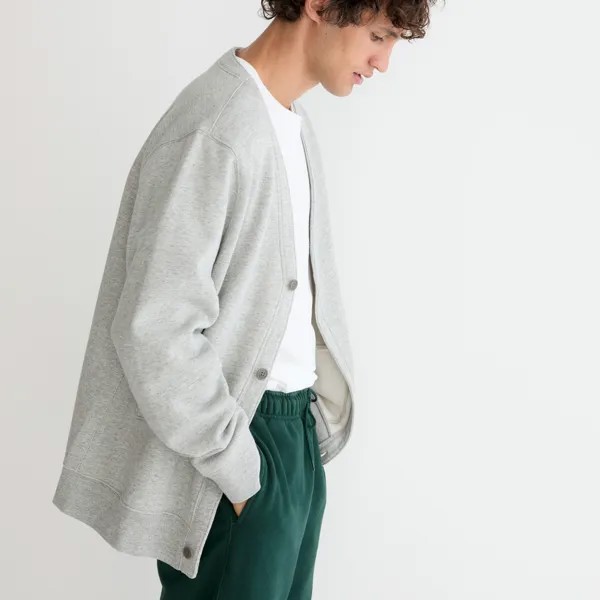 Кардиган-Свитер Heritage 14 унций из флиса J.Crew, серый