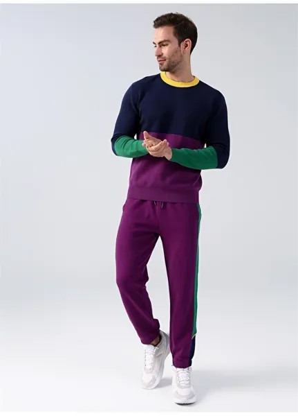 Нормальные фиолетовые мужские спортивные штаны с высокой талией United Colors of Benetton