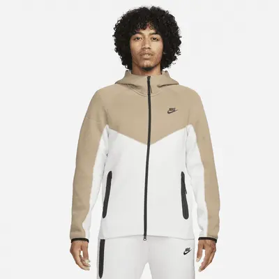 Худи Nike Sportswear Tech Fleece Windrunner, цвет Summit White/Khaki/Black