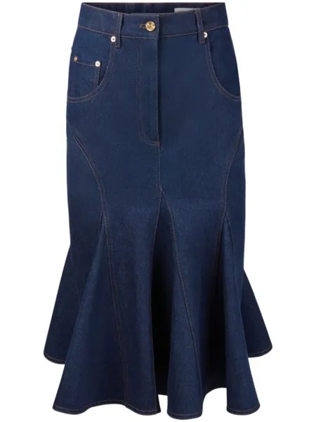 Nina Ricci джинсовая юбка миди, синий