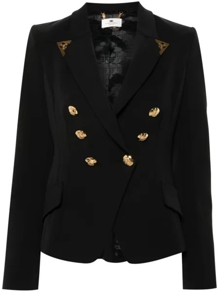Elisabetta Franchi двубортный креповый пиджак, черный