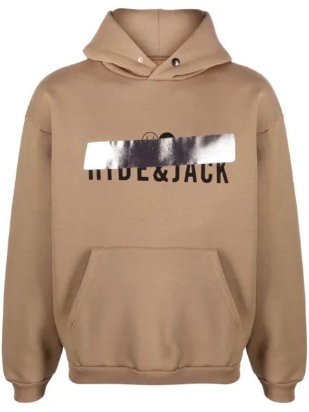 Hide&Jack худи с логотипом, коричневый