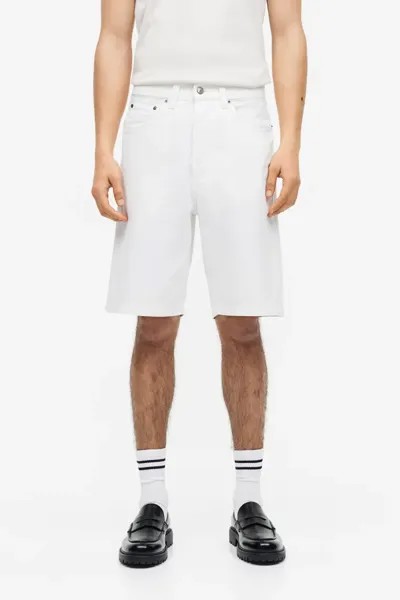 Габардиновые шорты свободного кроя H&M, белый