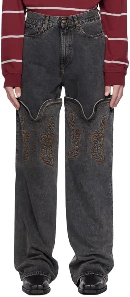 Черные ковбойские джинсы макси с манжетами Y/Project