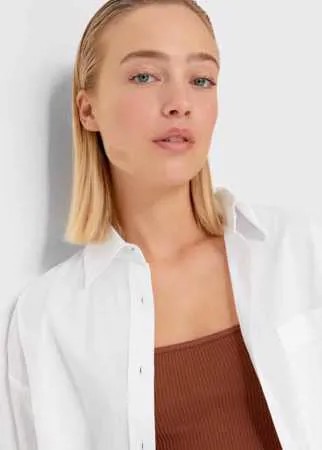 Stradivarius Рубашка Прямого Кроя Белый L