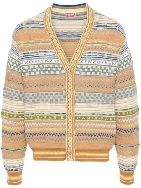 Kenzo кардиган с логотипом, нейтральный цвет