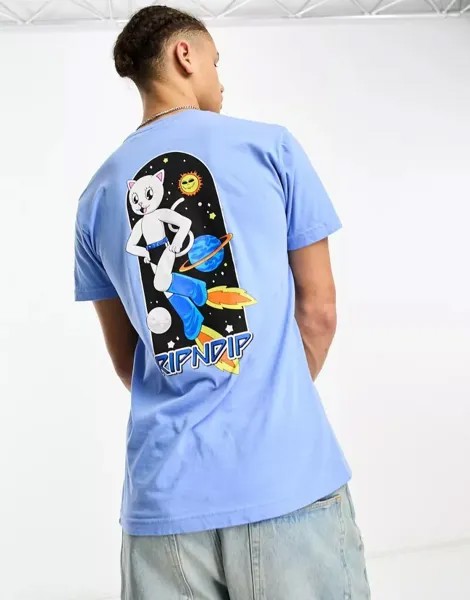 Синяя футболка RIPNDIP Astro с принтом спереди и сзади Rip N Dip