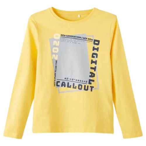 Name it, футболка для мальчика С длинным рукавом, Цвет: желтый, размер: 134-140