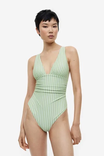 Корректирующий купальник H&M, зеленый