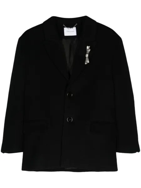Blumarine пальто с брошью Bijoux, черный
