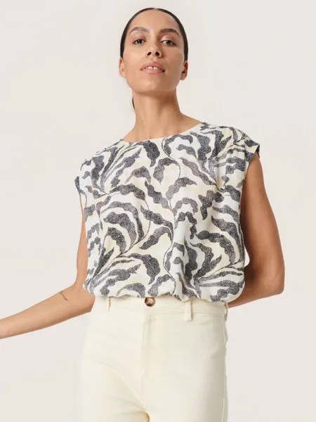Блузка с короткими рукавами Soaked In Luxury Zaya, песочная ракушка