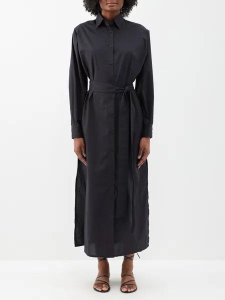 Платье-рубашка из органического хлопка Matteau, черный