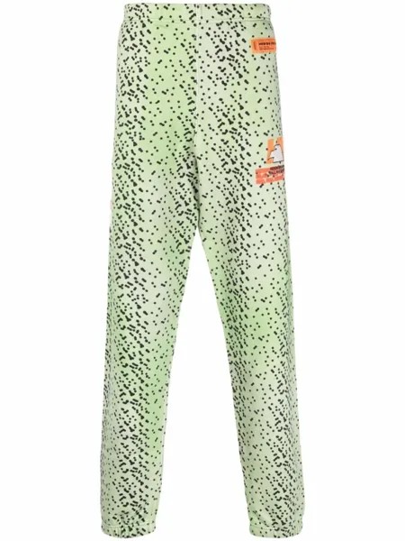Heron Preston спортивные брюки с абстрактным принтом, зеленый