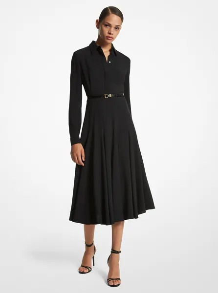 Платье-рубашка из креп-сабле Michael Kors, черный
