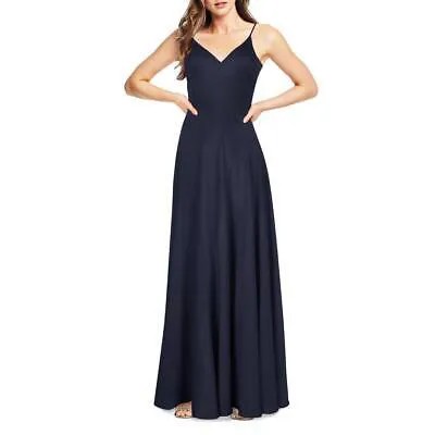Женское вечернее платье макси цвета темно-синего цвета с эффектом металлик Aidan Mattox 12 BHFO 6241