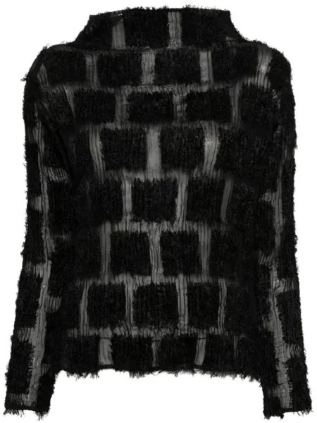 Issey Miyake топ с бахромой, черный