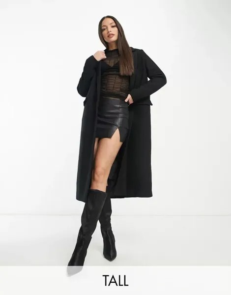 Vero Moda – элегантное пальто оверсайз черного цвета