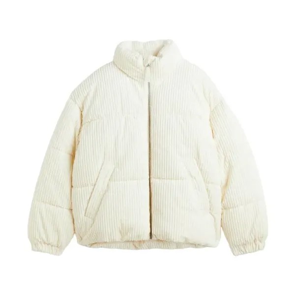 Куртка H&M Corduroy Puffer, белый