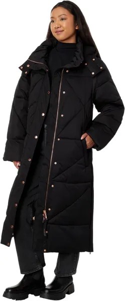 Пальто Макси-пуховик с капюшоном Avec Les Filles, черный