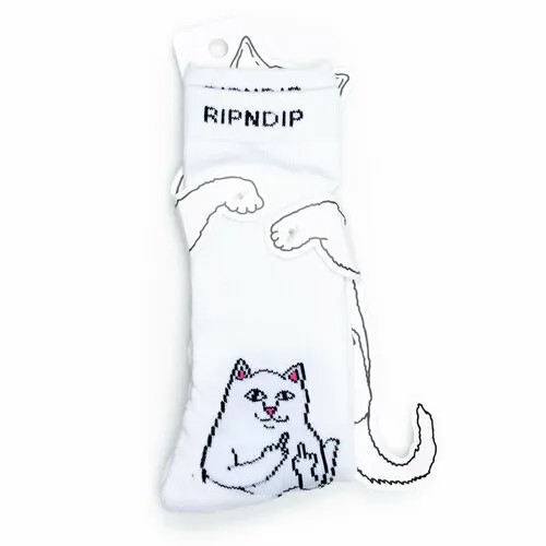 Носки RIPNDIP Носки с котом Лордом Нермалом Ripndip Socks, размер Универсальный, черный, белый