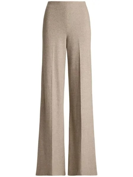 Ralph Lauren Collection широкие брюки Isaiah с узором в елочку, нейтральный цвет