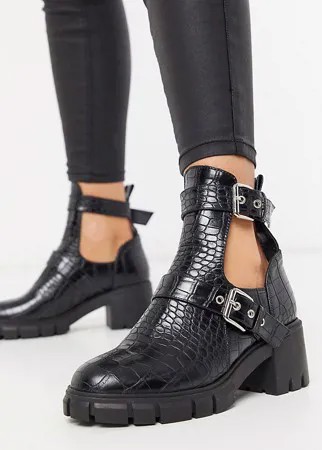 Черные массивные ботинки с вырезами Simmi London-Черный