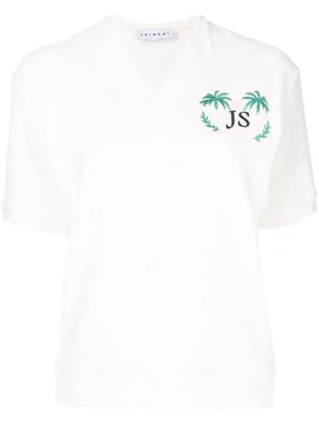 Joshua Sanders футболка с вышитым логотипом и V-образным вырезом