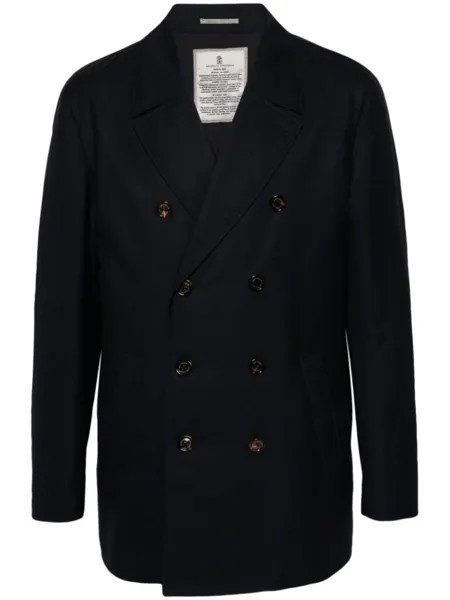 Brunello Cucinelli двубортный утепленный пиджак, синий