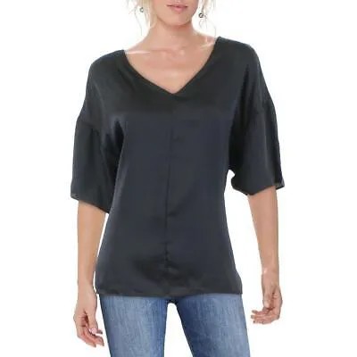 Женская атласная блузка с двойным V-образным вырезом Jones New York BHFO 7418