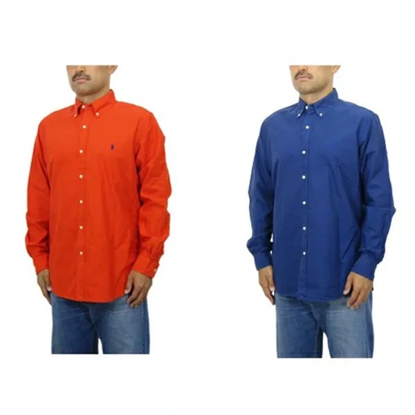 Рубашка классического кроя на пуговицах с длинными рукавами Polo Ralph Lauren, потертые оксфорды