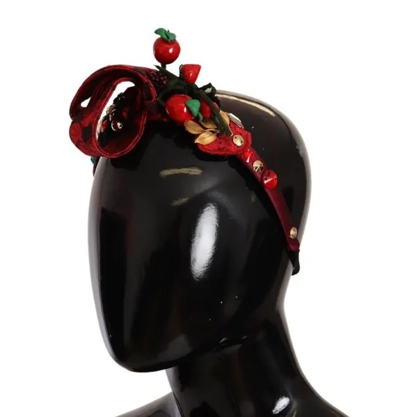 DOLCE - GABBANA Повязка на голову с диадемой, красная тиара, бант с кристаллами и ягодами, рекомендуемая розничная цена — 900 долларов США.