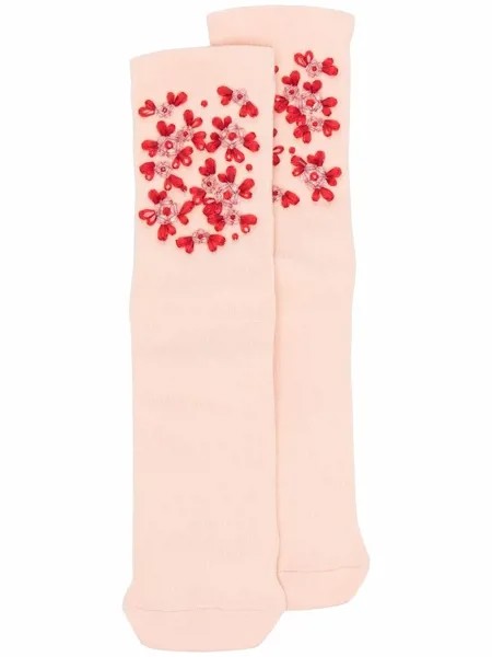 Simone Rocha flower-embellished ankle socks