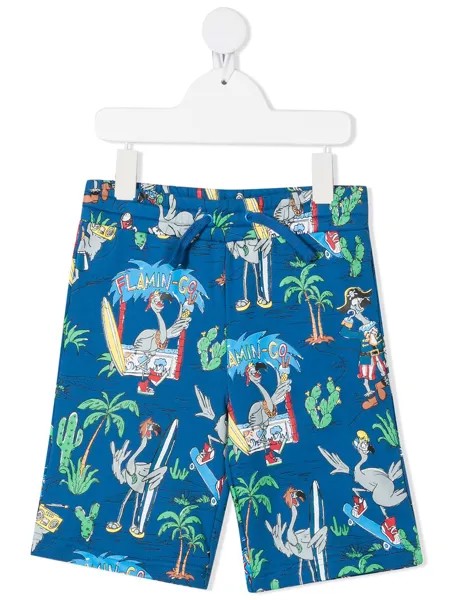 Stella McCartney Kids шорты Flamingo Land с принтом