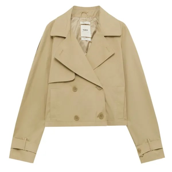 Куртка-тренч Pull&Bear Waxed Corduroy Collar, песочный