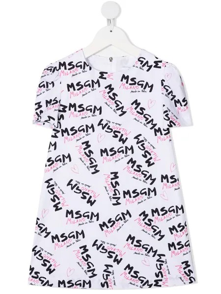MSGM Kids платье-футболка с логотипом