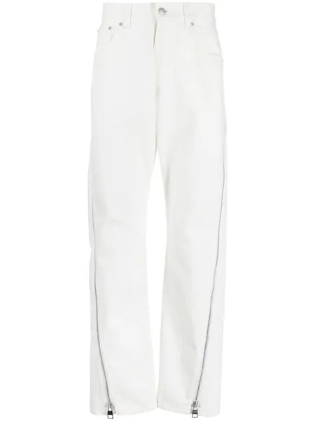 Alexander McQueen джинсы с молниями, белый