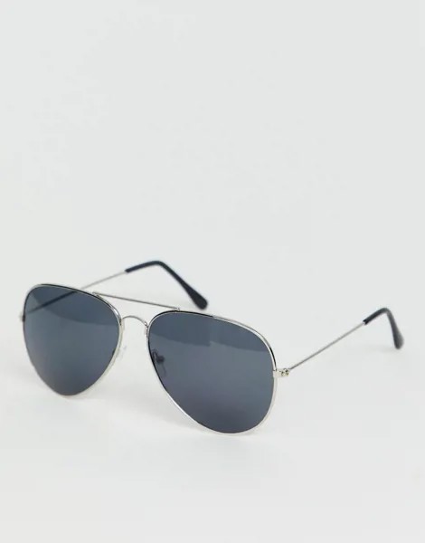 Серые солнцезащитные очки-авиаторы SVNX-Серый