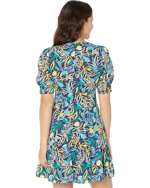 Платье Donna Morgan Printed Mini Dress, цвет Navy/Yellow