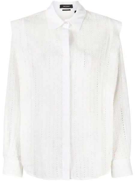 Isabel Marant рубашка с английской вышивкой и длинными рукавами