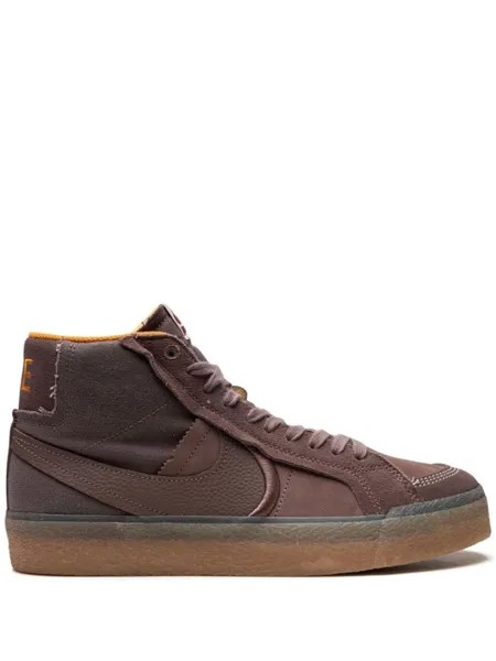 Nike кеды SB Zoom Blazer Mid Premium Plus Plum Eclipse Gum, коричневый