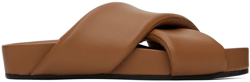 Светло-коричневые стеганые сандалии Jil Sander, цвет Hazel