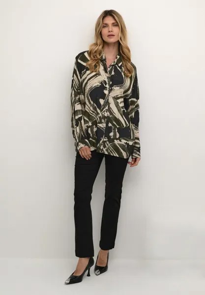 Рубашка Kaffe SOPHIA BOXY BATWING, цвет black green stroke print