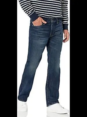 LUCKY BRAND Мужские темно-синие джинсы без защипов, стрейч, прямые джинсы 34W/30L