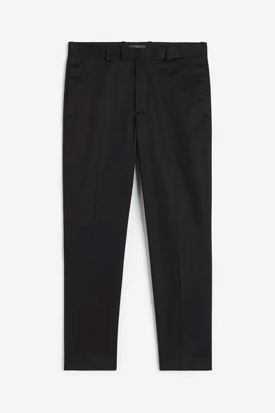 Брюки H&M Slim Fit Suit, черный