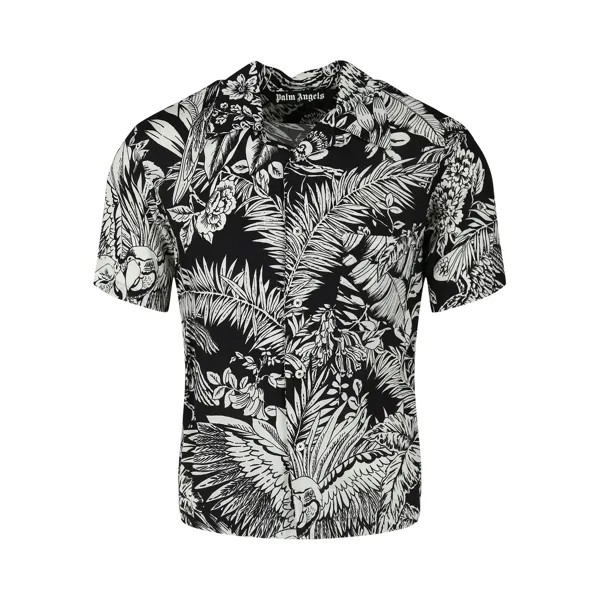 Рубашка для боулинга Palm Angels Jungle Parrots, цвет Черный/Белый