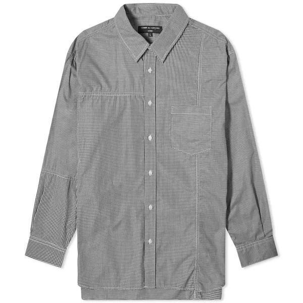 Рубашка Comme Des Garçons Homme Gingham Patchwork Shirt, цвет Black & White