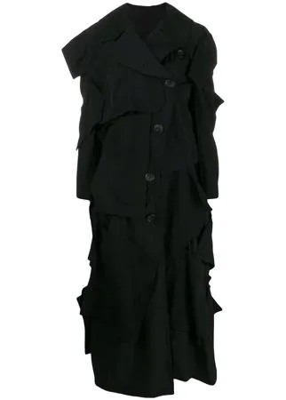 Yohji Yamamoto пальто с декоративной строчкой